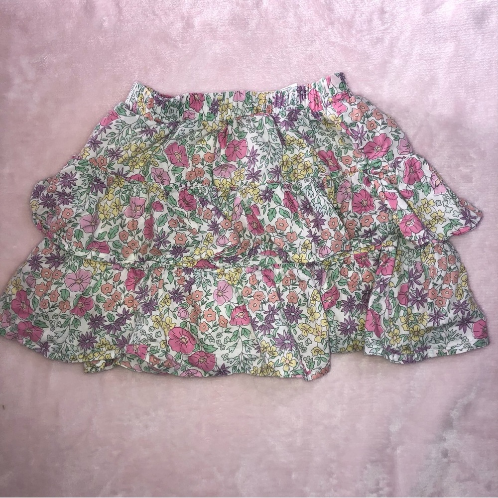 3/$15 Size 7 Girls Floral Ruffle Skort Multi Color
